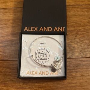 Alex and Ani Silver Family Love Charm Bangle